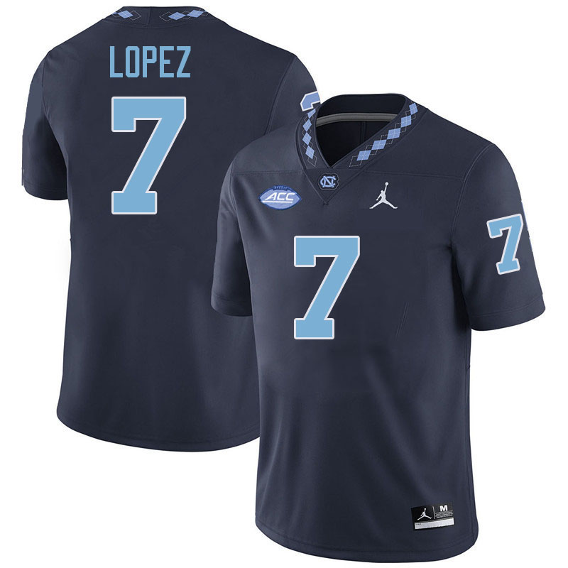 #7 Gio Lopez North Carolina Tar Heels Jerseys,Apparels,Uniforms Stitched-Navy
